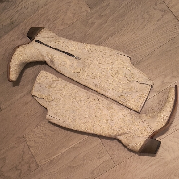 Corral Beige Glitter Overlay Boot - Picture 3 of 16